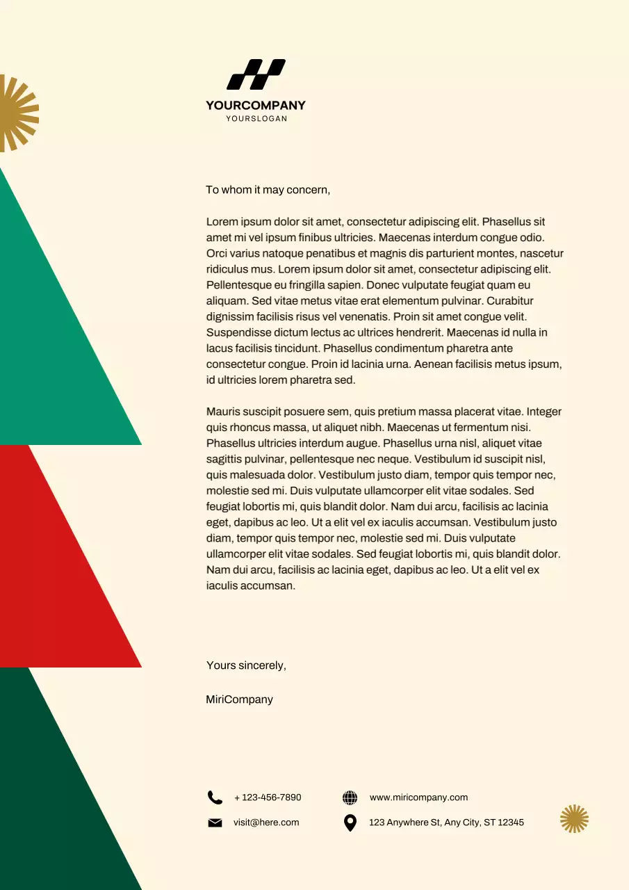 Minimalism Geometric Christmas Letterhead Poster