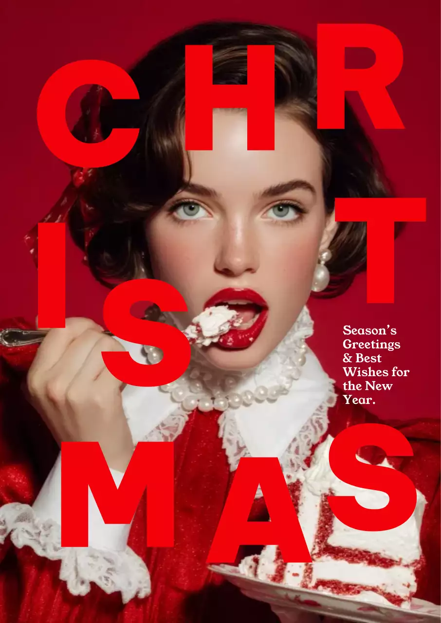 빨강 클래식 크리스마스 인사
