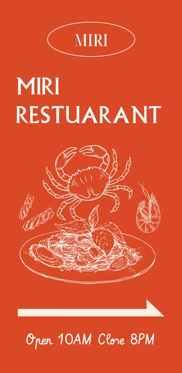 주황 심플 레스토랑 홍보