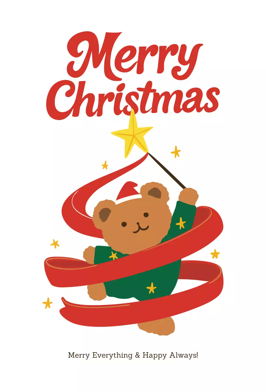 빨강 아기자기한 크리스마스 카드