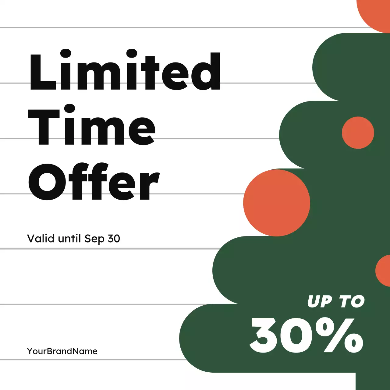 Green Modern Christmas Discount Promotion Instagram Post