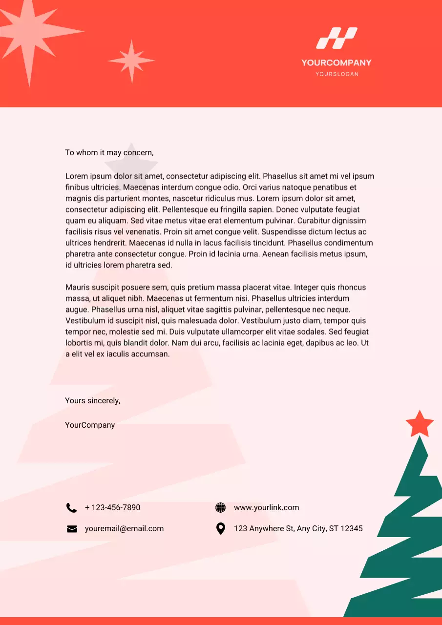 Orange Christmas Letterhead Poster