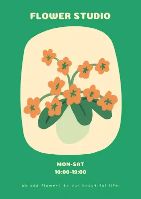 초록 심플 꽃집 홍보