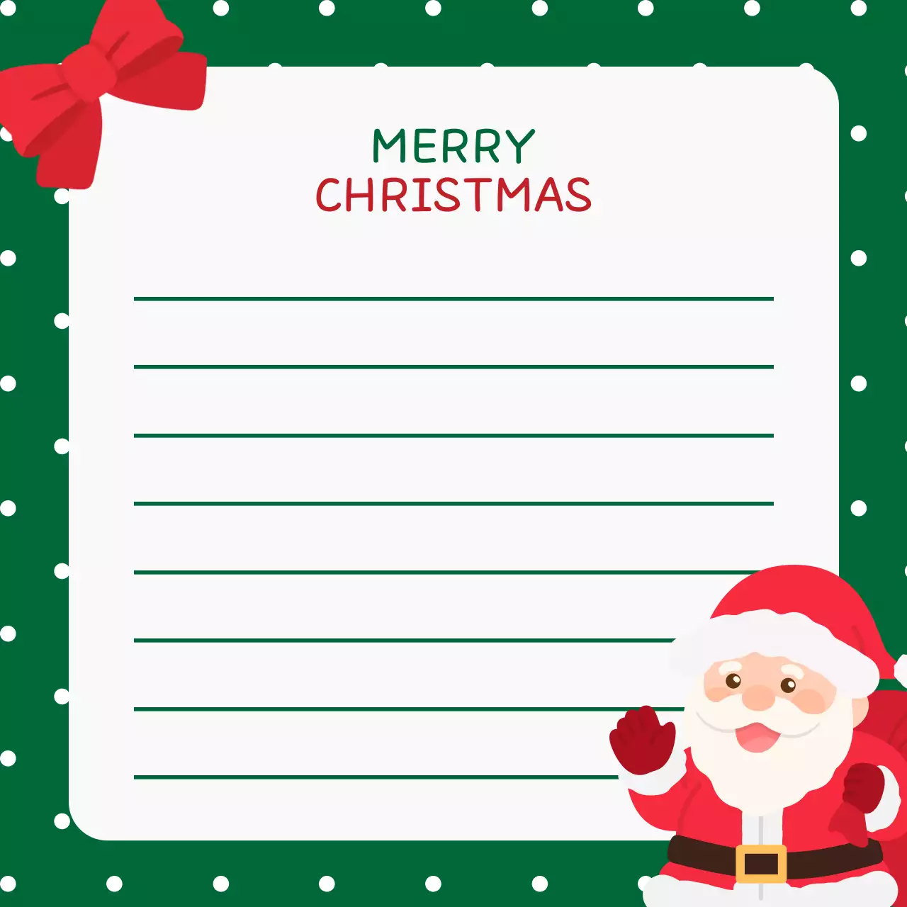 Kartu Ucapan Natal Hijau Lucu