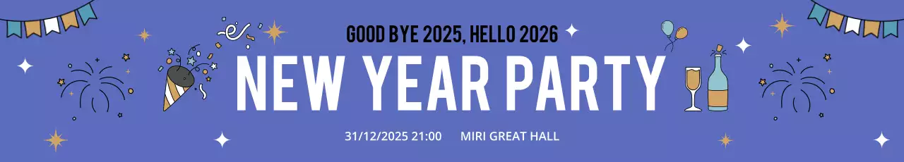 Convite para a festa de Ano Novo Blue Baby