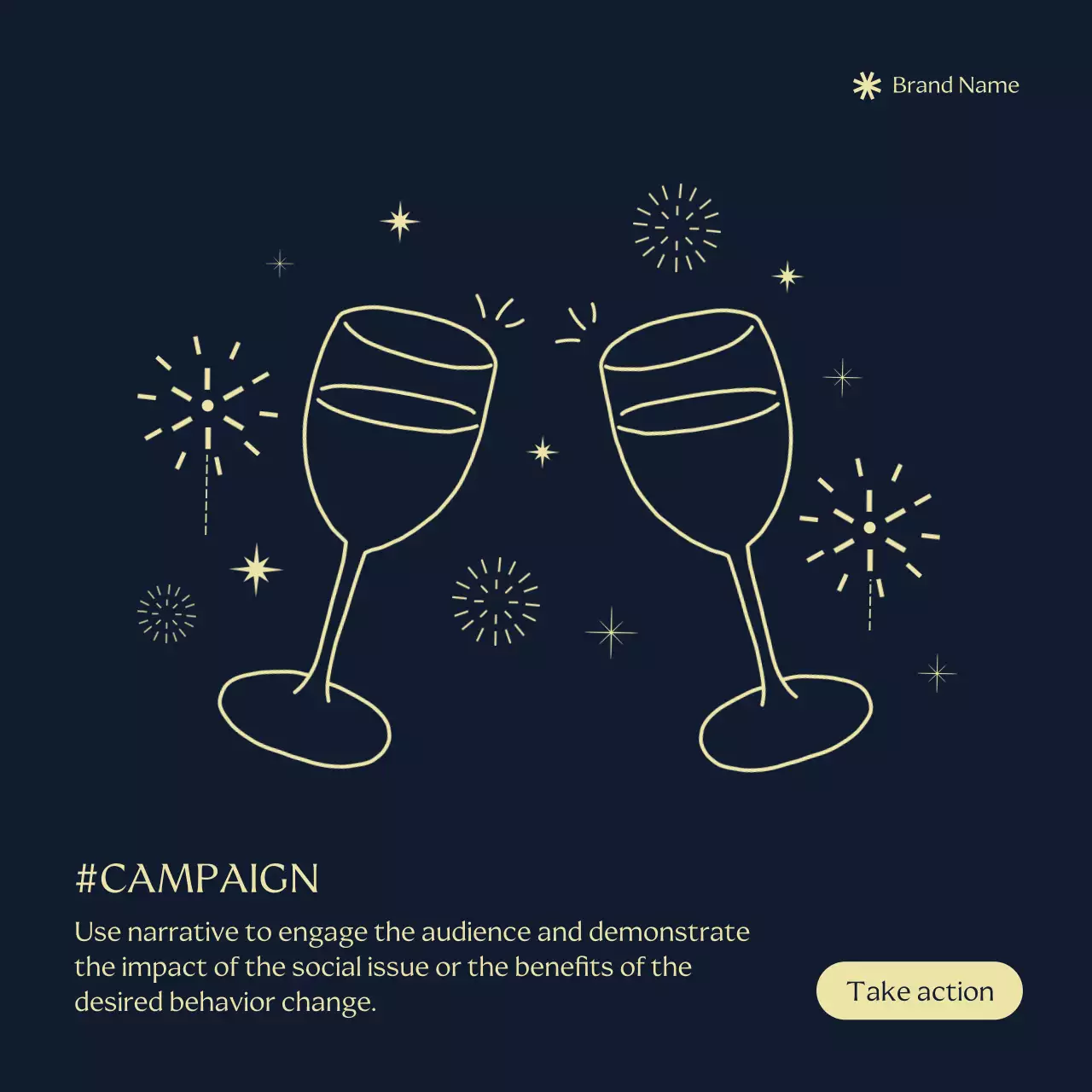 Navy Elegant Celebration Promotion Social Media Post