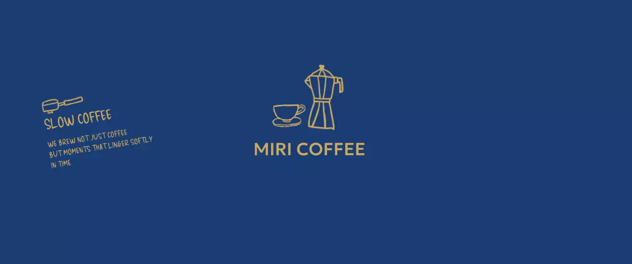 青 シンプル コーヒー ロゴ ロゴテキスト