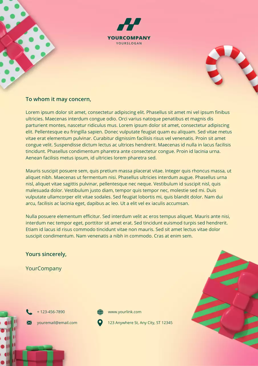 Modern 3D Christmas Letterhead Poster