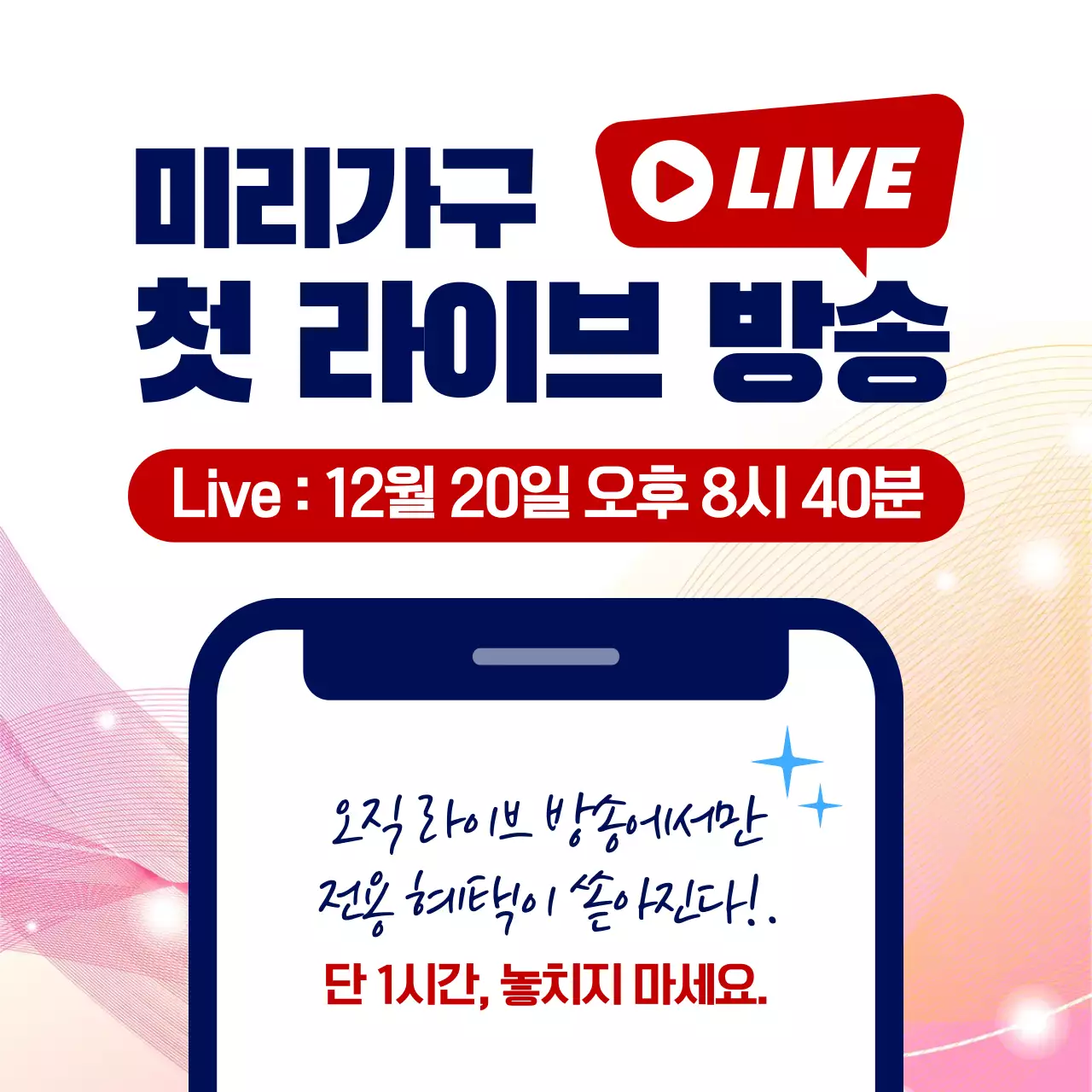 핑크 모던 라이브방송 홍보