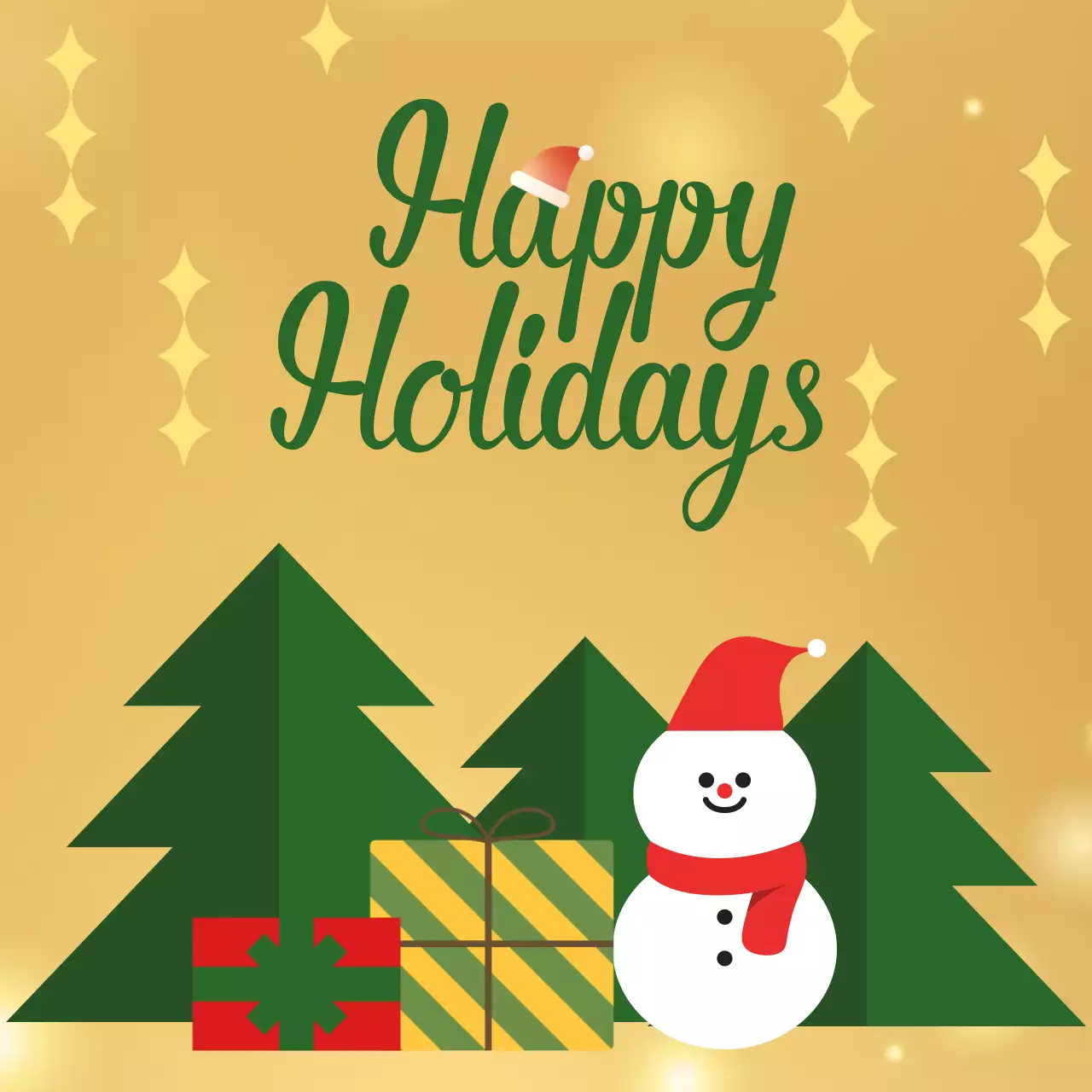 금색 아기자기한 겨울 축제