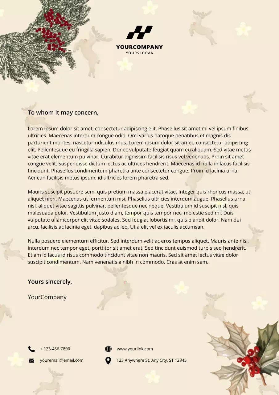 Beige Vintage Christmas Letterhead Poster