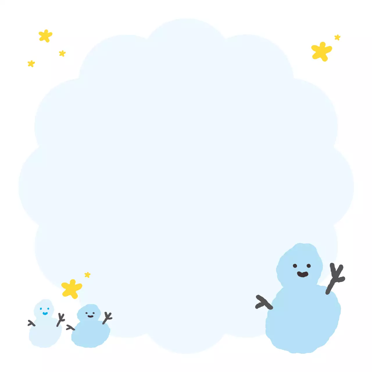 파스텔 눈사람 연하늘색 메모지