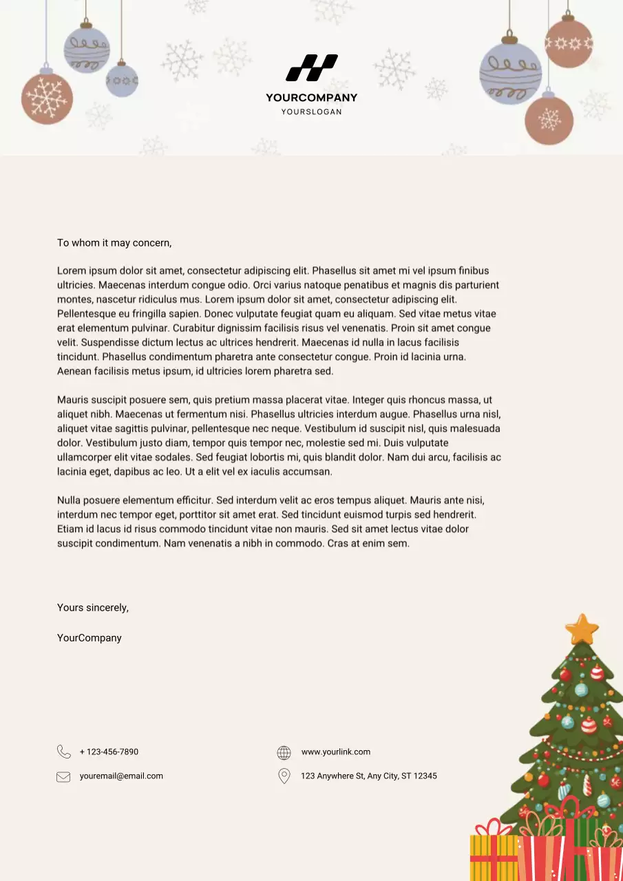 Illustrated Aesthetic Christmas Letterhead Poster