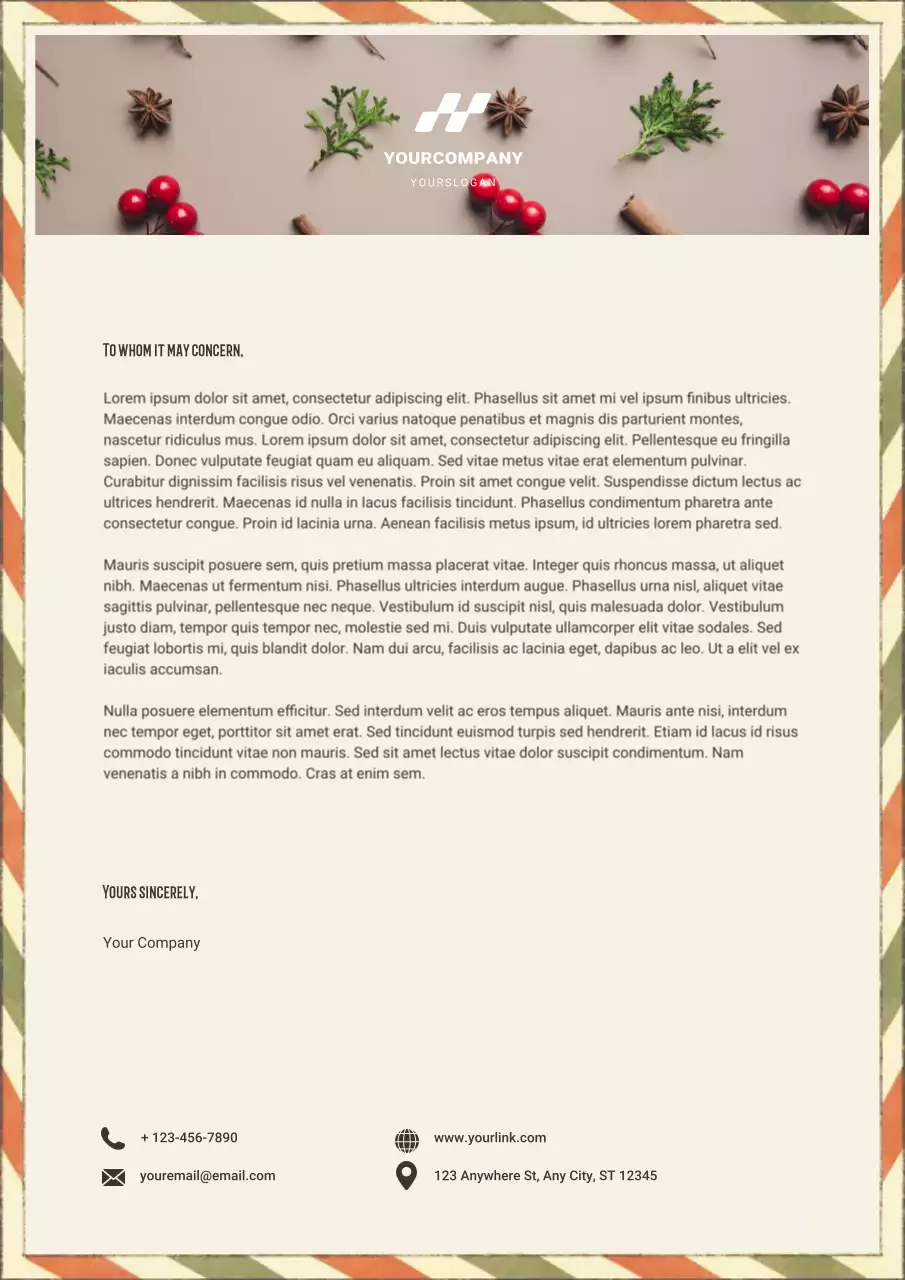 Beige Calm Christmas Letterhead Poster