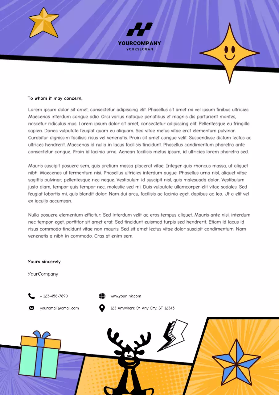 Pop Art Comic New Year Letterhead Poster