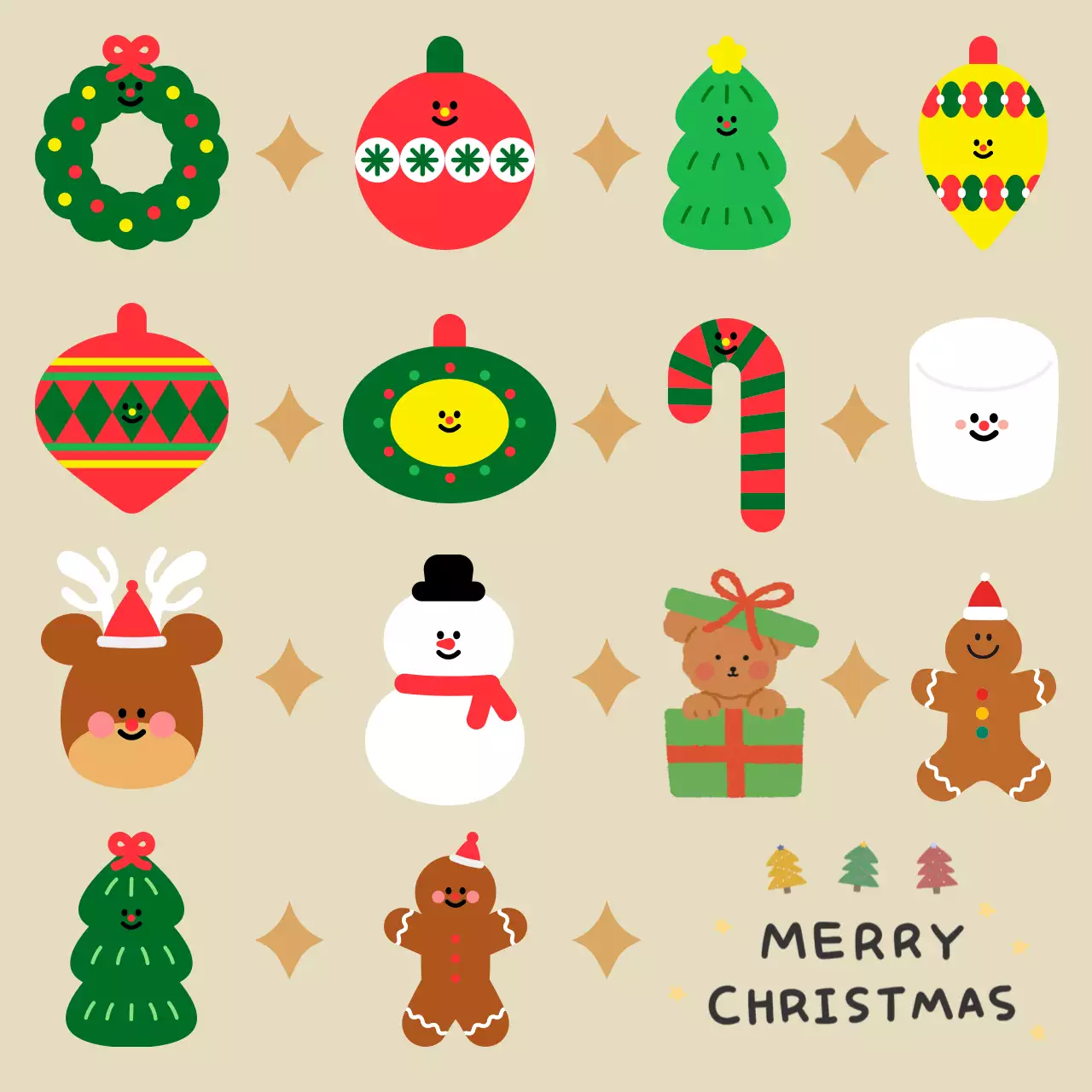 베이지 아기자기한 크리스마스 홍보