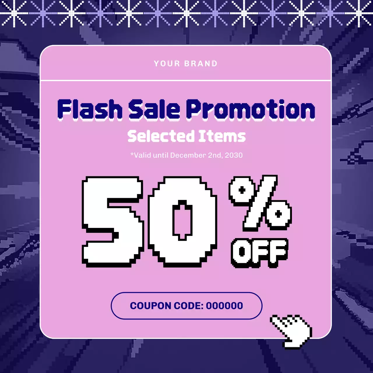 Purple and Pink Y2K Bundle Coupon Promo for New Year Social Media