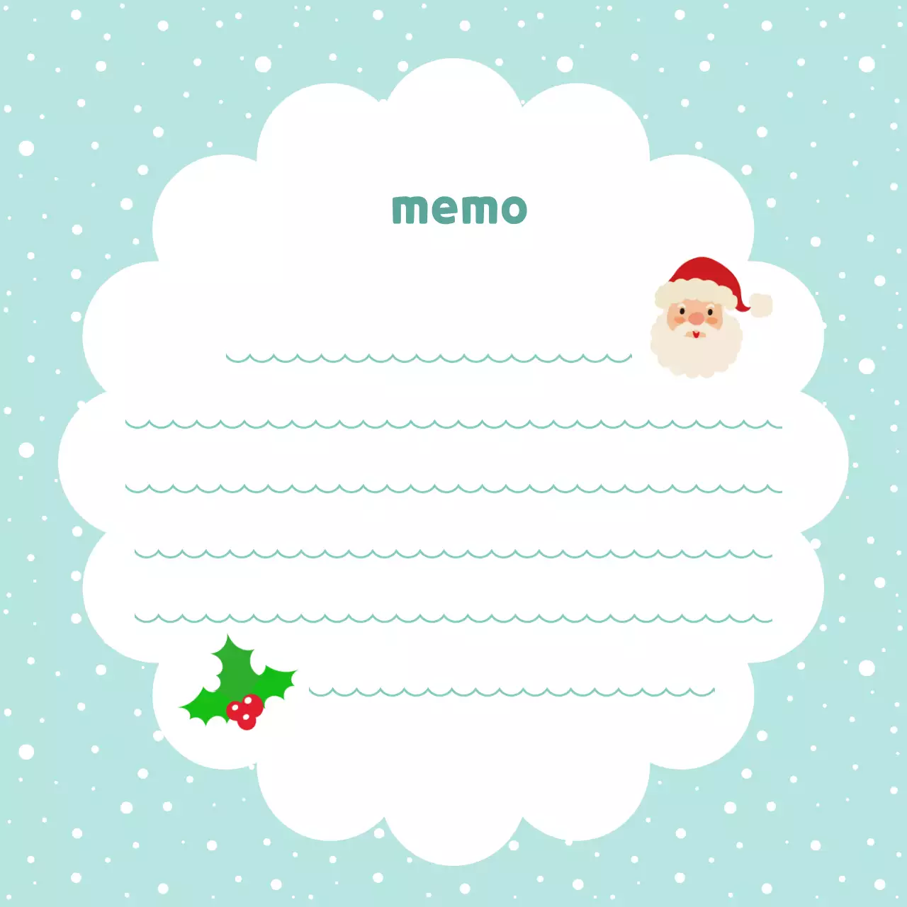 민트 심플 아기자기한 크리스마스 노트