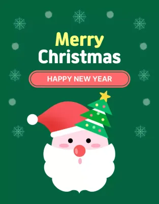 초록 아기자기한 크리스마스 카드