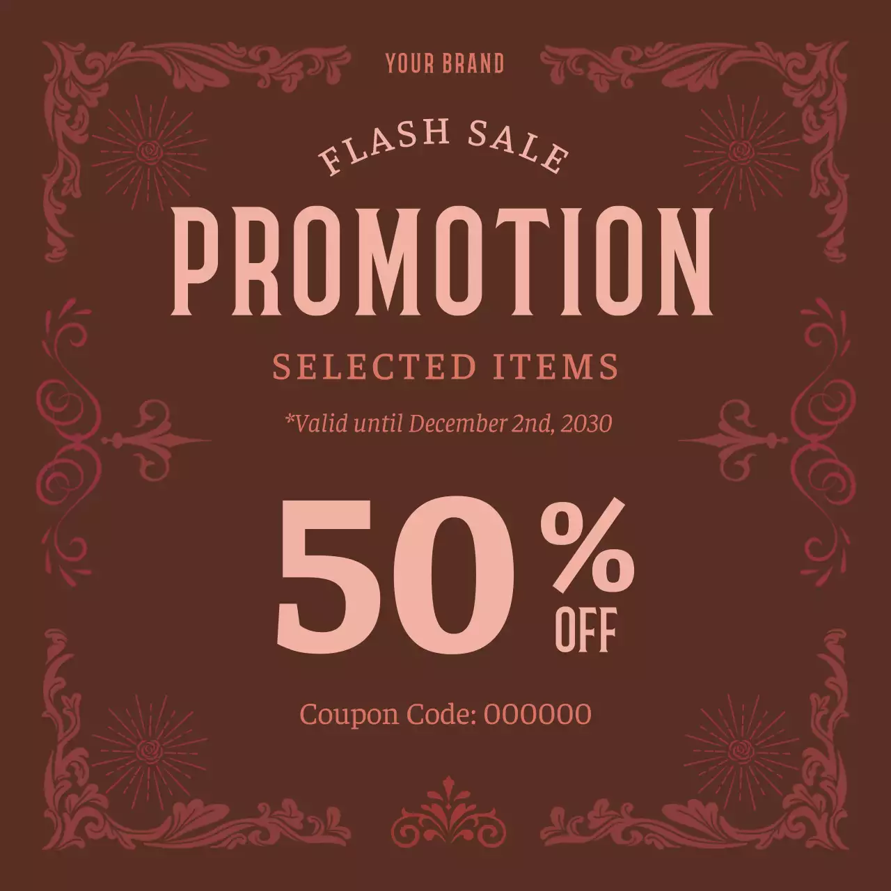 Brown Vintage Bundle Coupon Promo for New Year Social Media