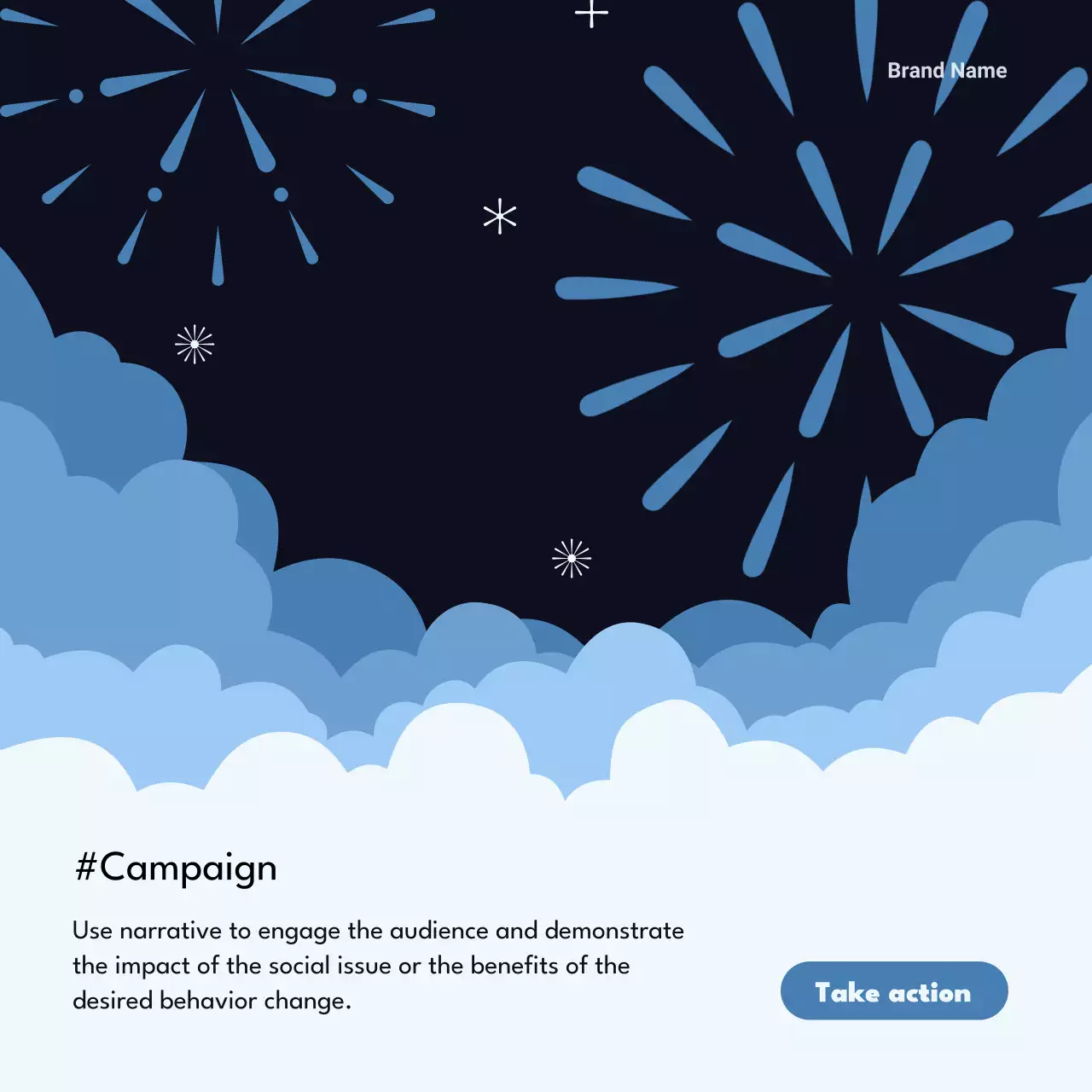 Navy Modern Campaign Promotion Social Media Post