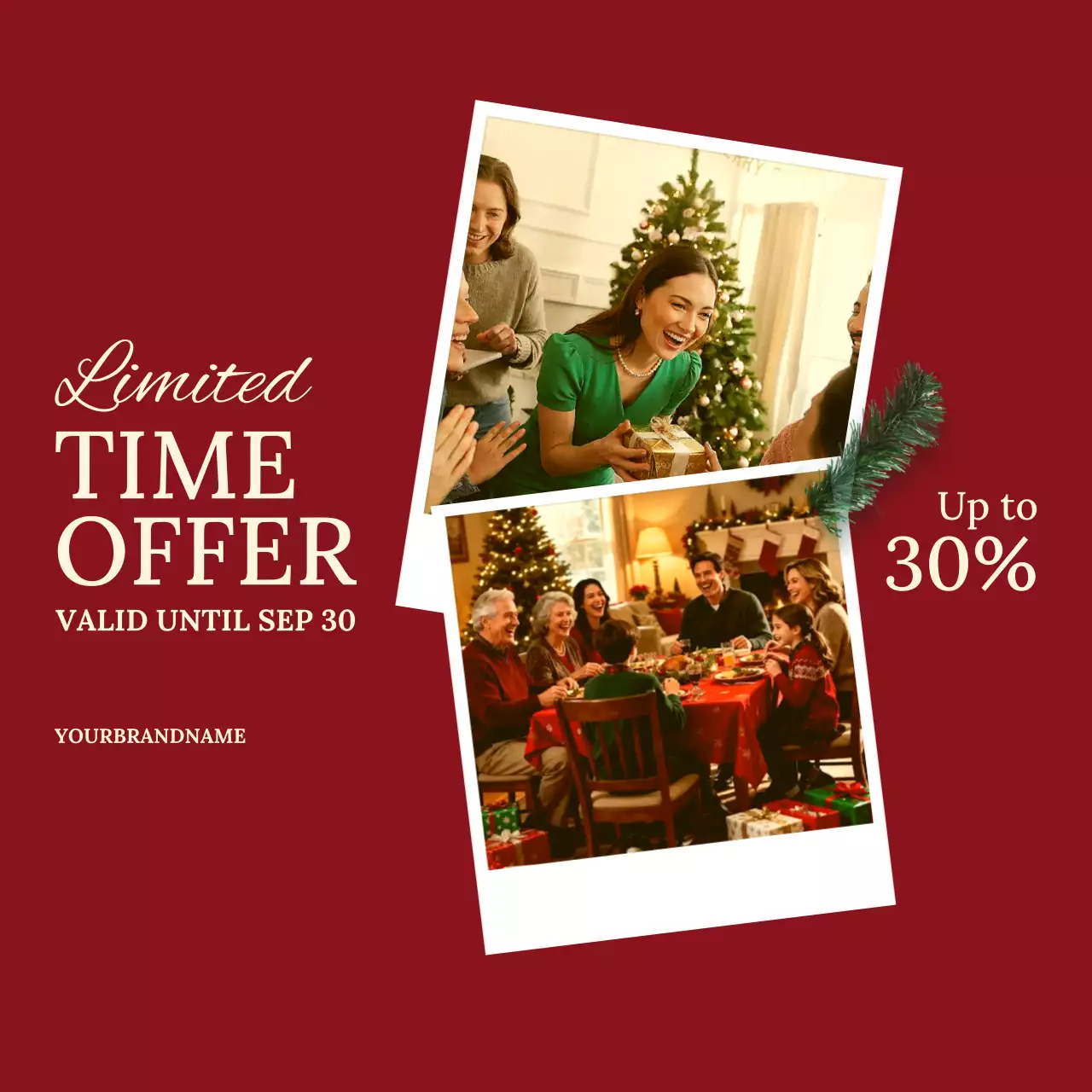 Red Classic Christmas Holiday Promotion Instagram Post