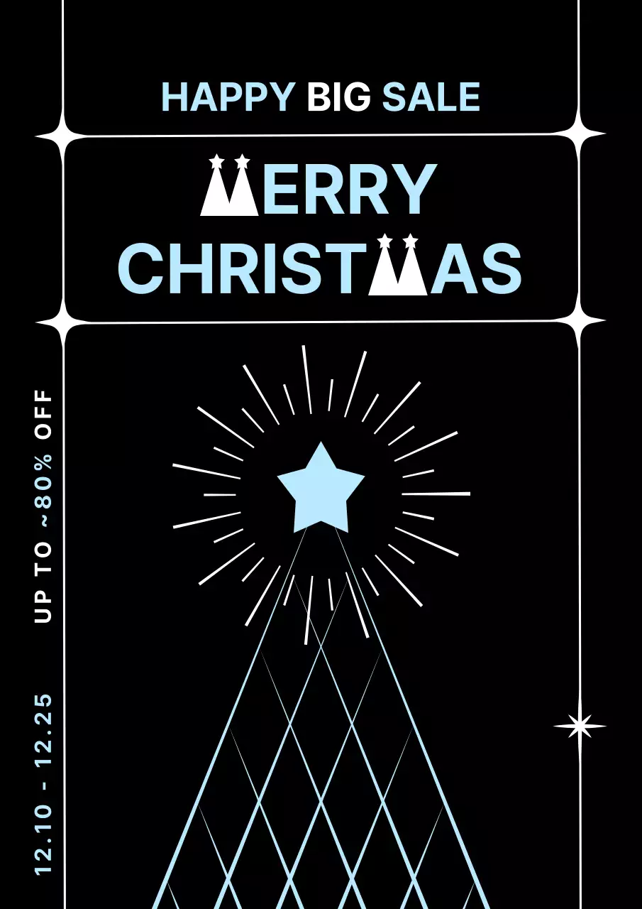 black modern Christmas sale promotion