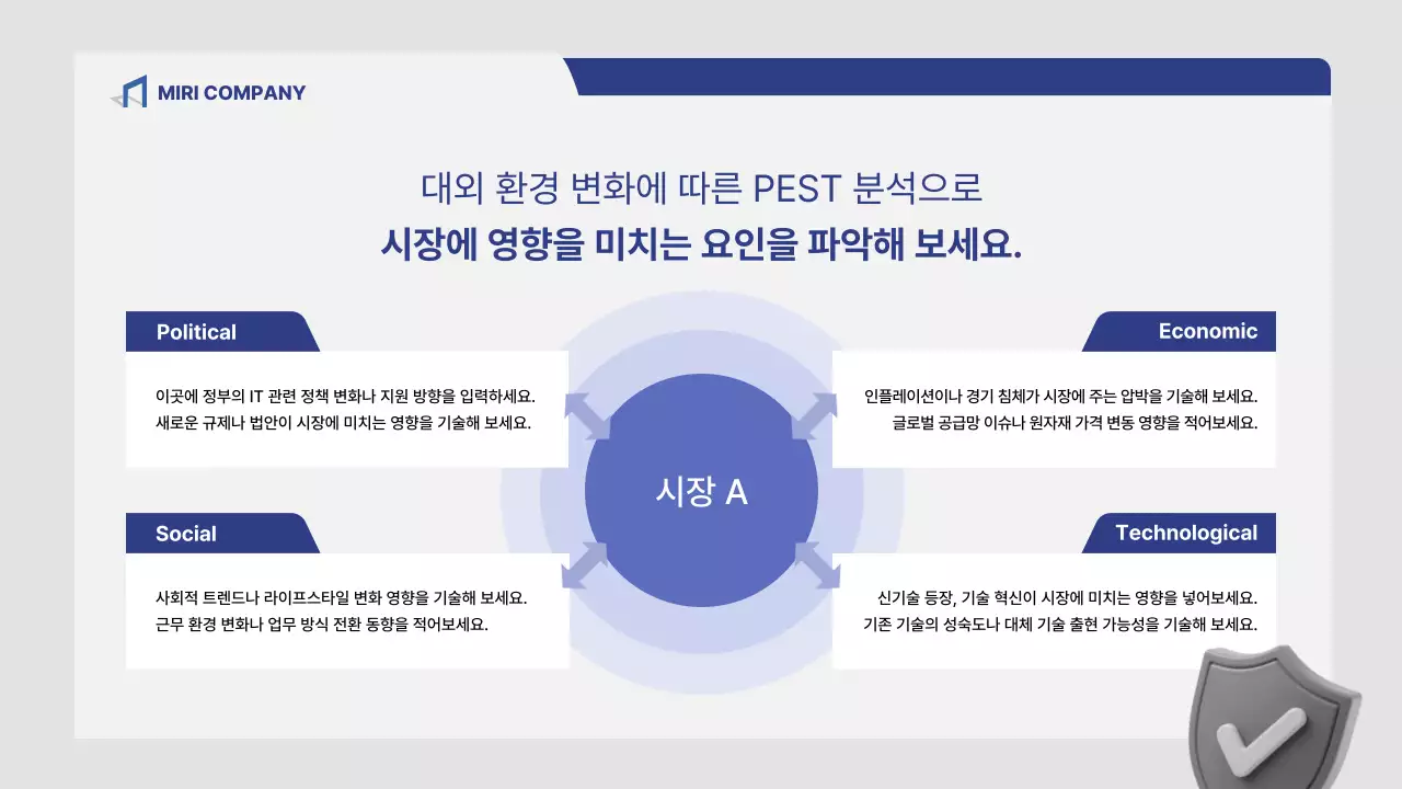 회색 깔끔 시장 분석 보고서