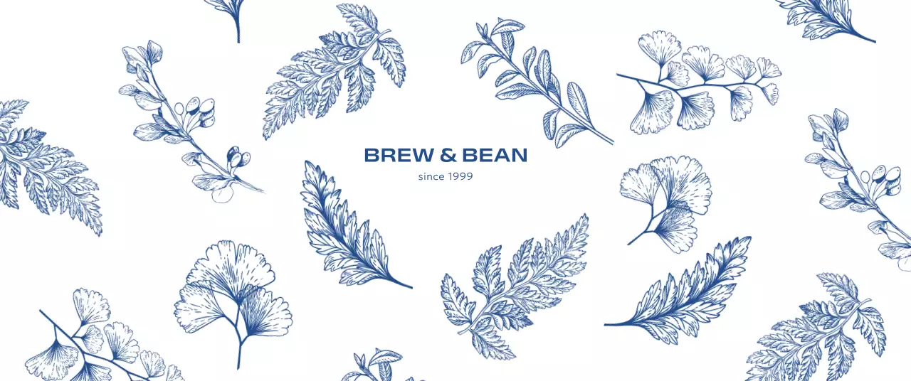 파랑 빈티지 카페 로고