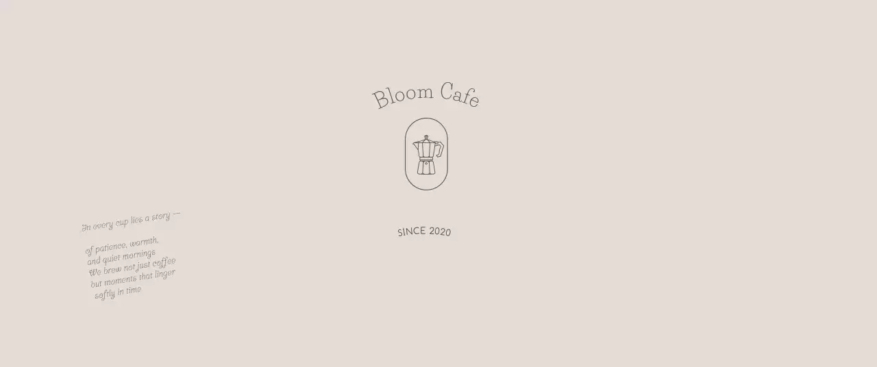 베이지 미니멀 카페 로고