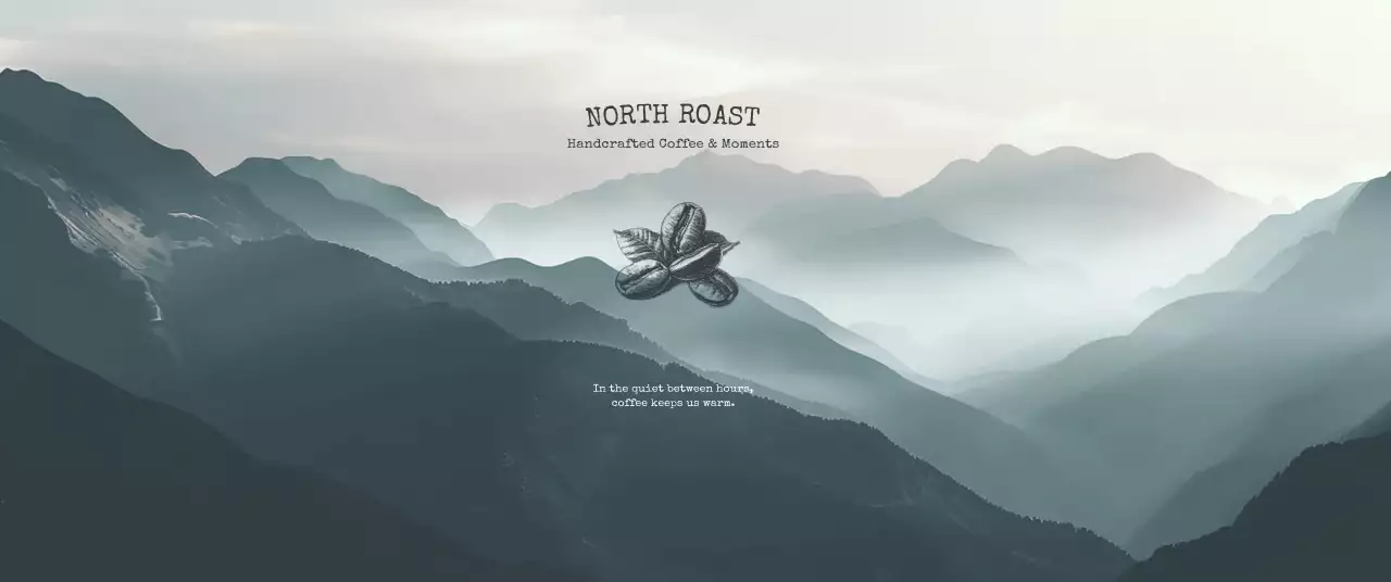 회색 빈티지 커피 광고