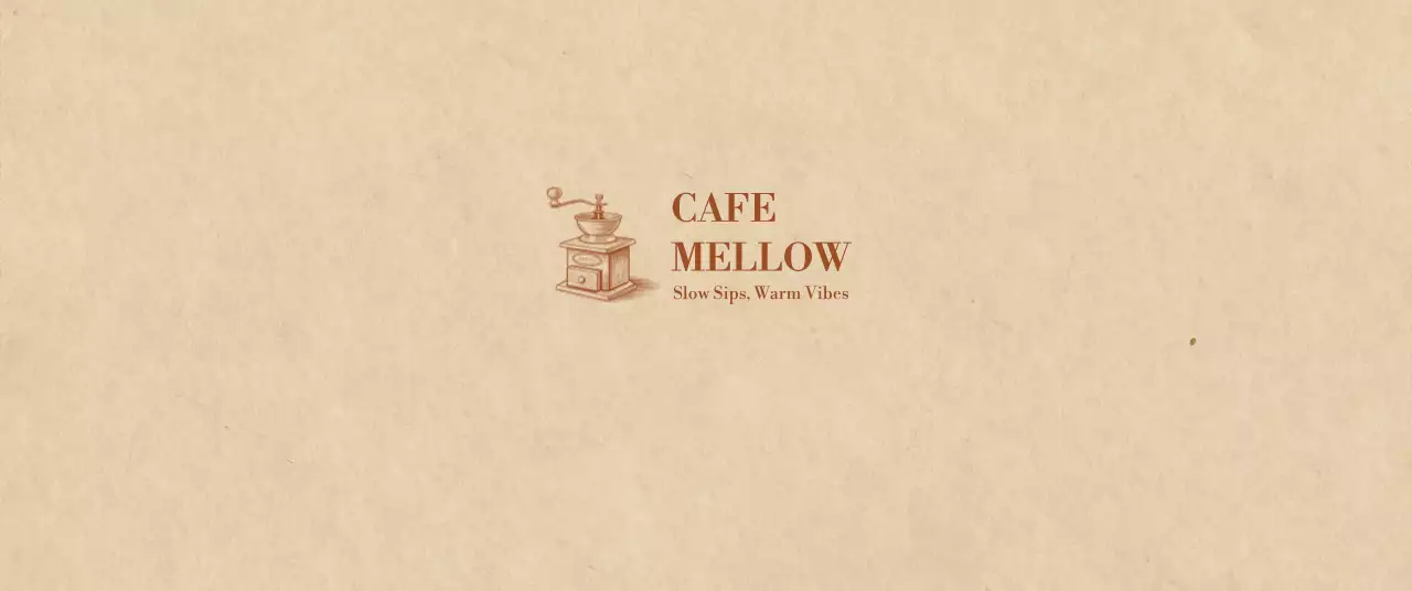 베이지 빈티지 카페 로고