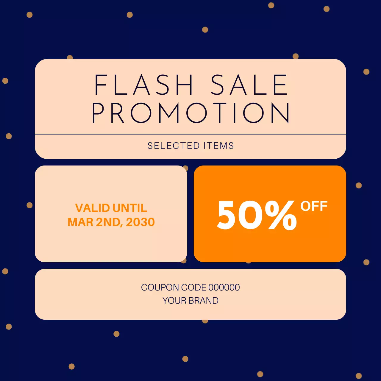 Blue and Orange Bento Grid Bundle Coupon Promo for New Year Social Media