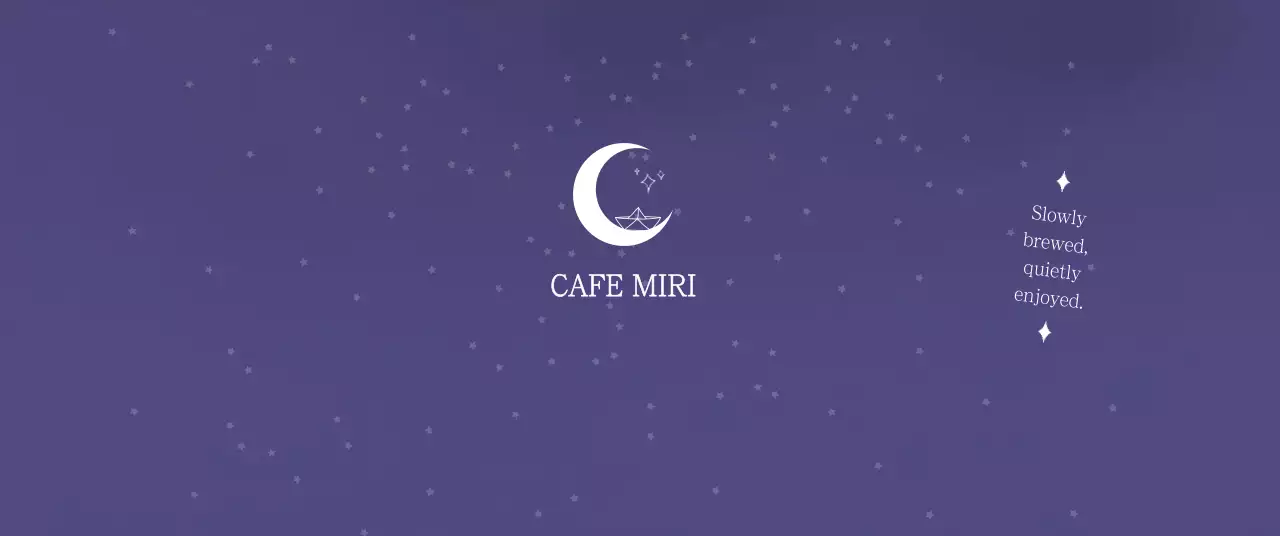 남색 심플 카페 광고