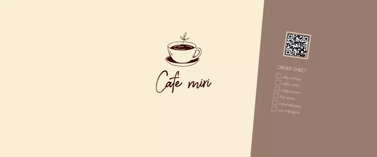베이지 미니멀 카페 메뉴판