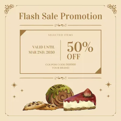 Beige Vintage Bundle Coupon Promo for New Year Social Media