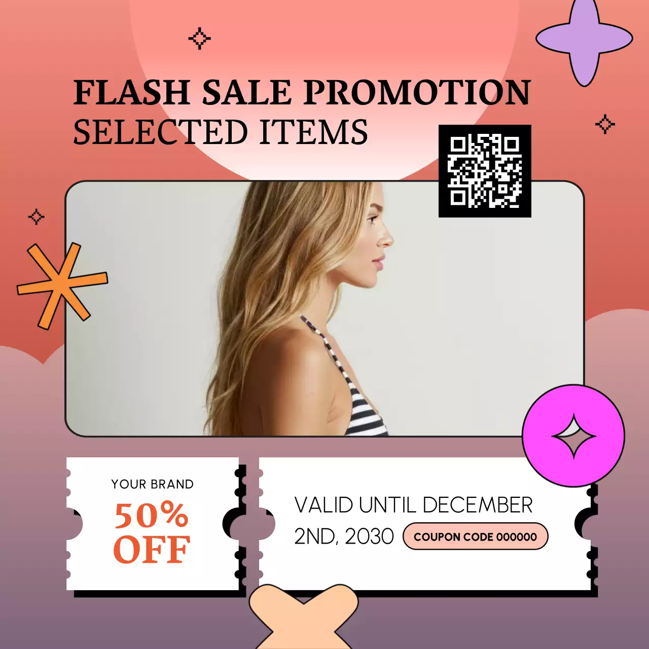 Orange Y2K Bundle Coupon Promo for New Year Social Media