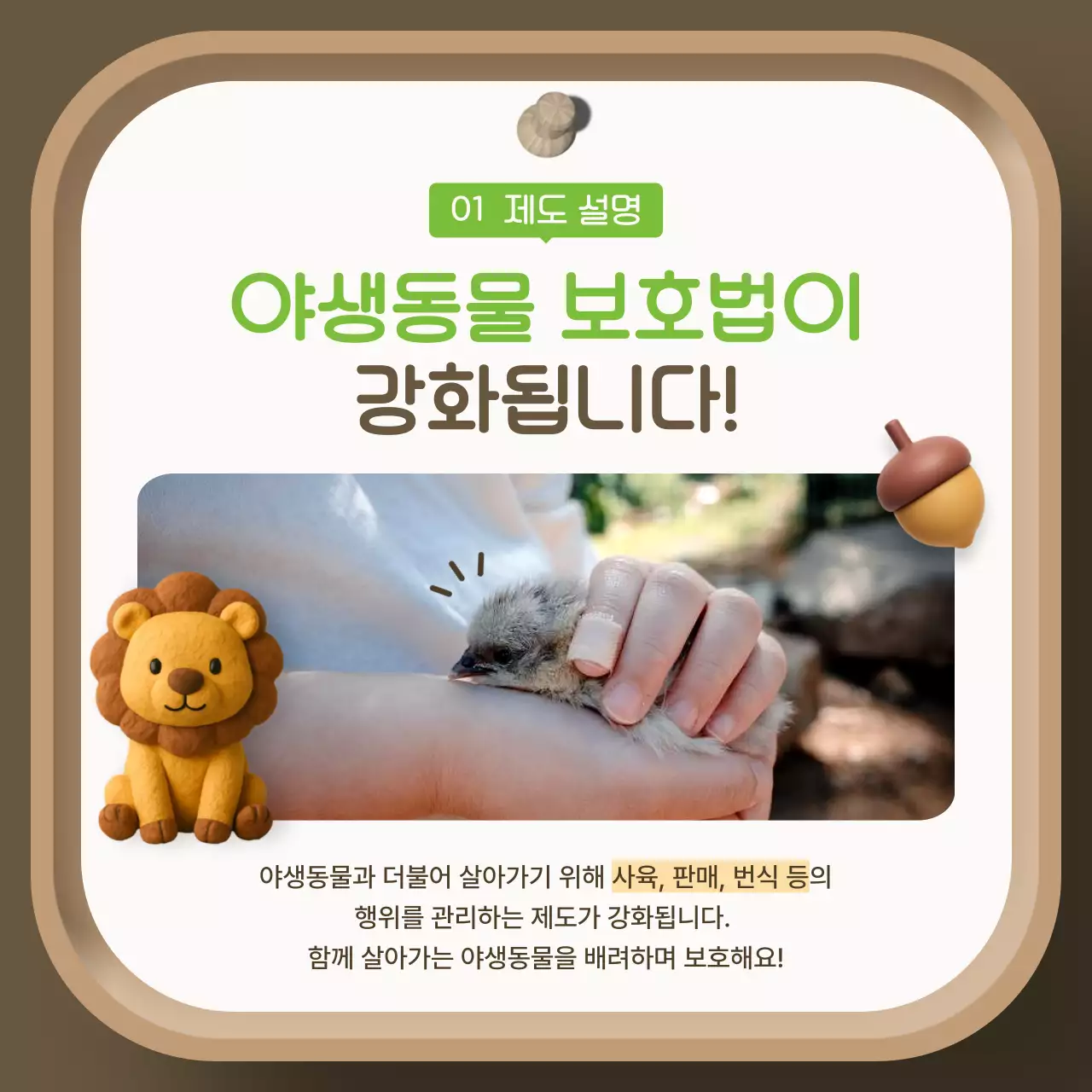 갈색 아기자기한 환경 보호 캠페인
