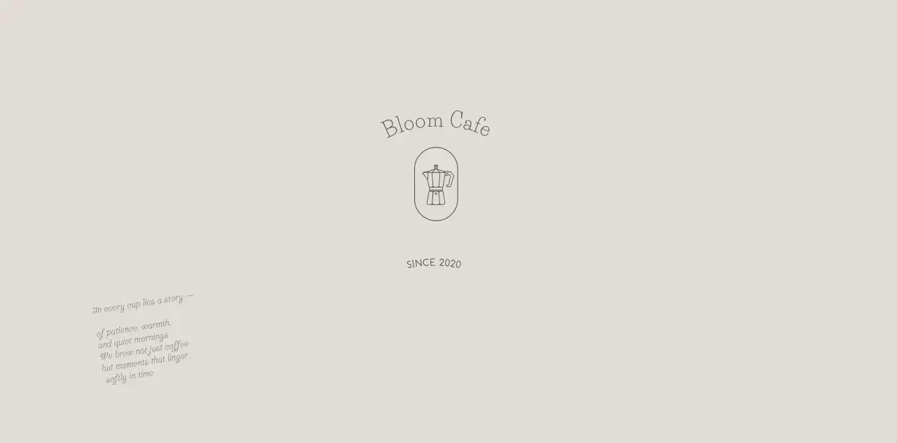 베이지 미니멀 카페 로고