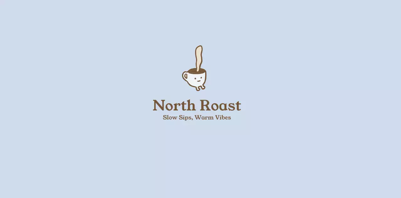 하늘색 심플 커피 로고