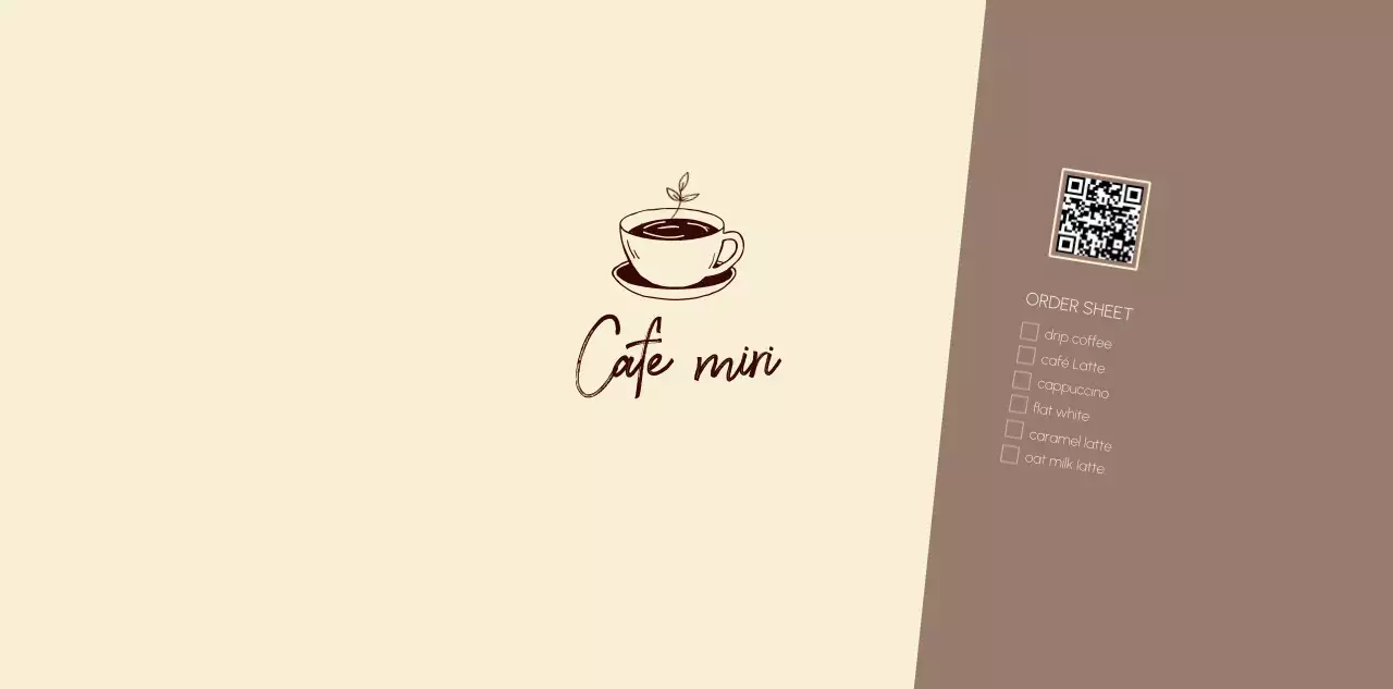 베이지 미니멀 카페 메뉴판