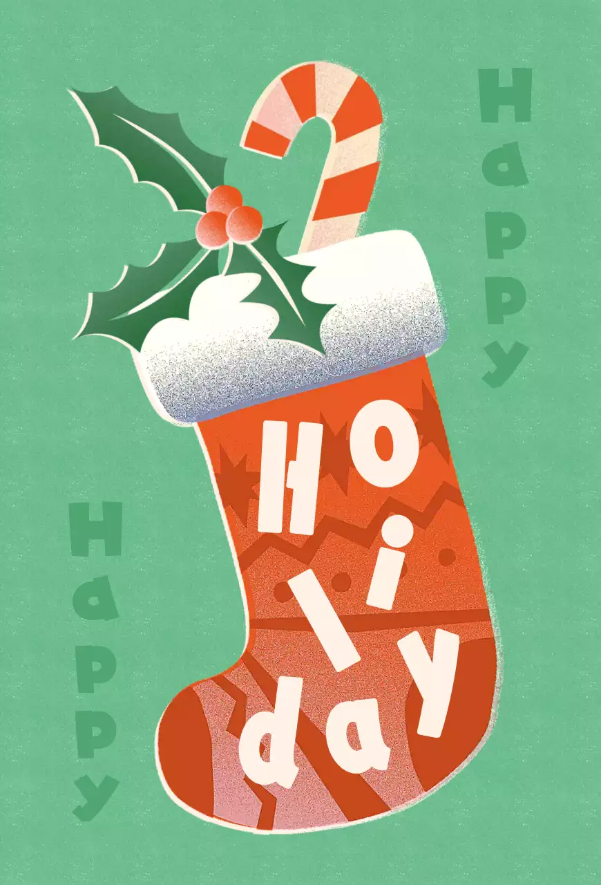 緑 ポップ クリスマス カード