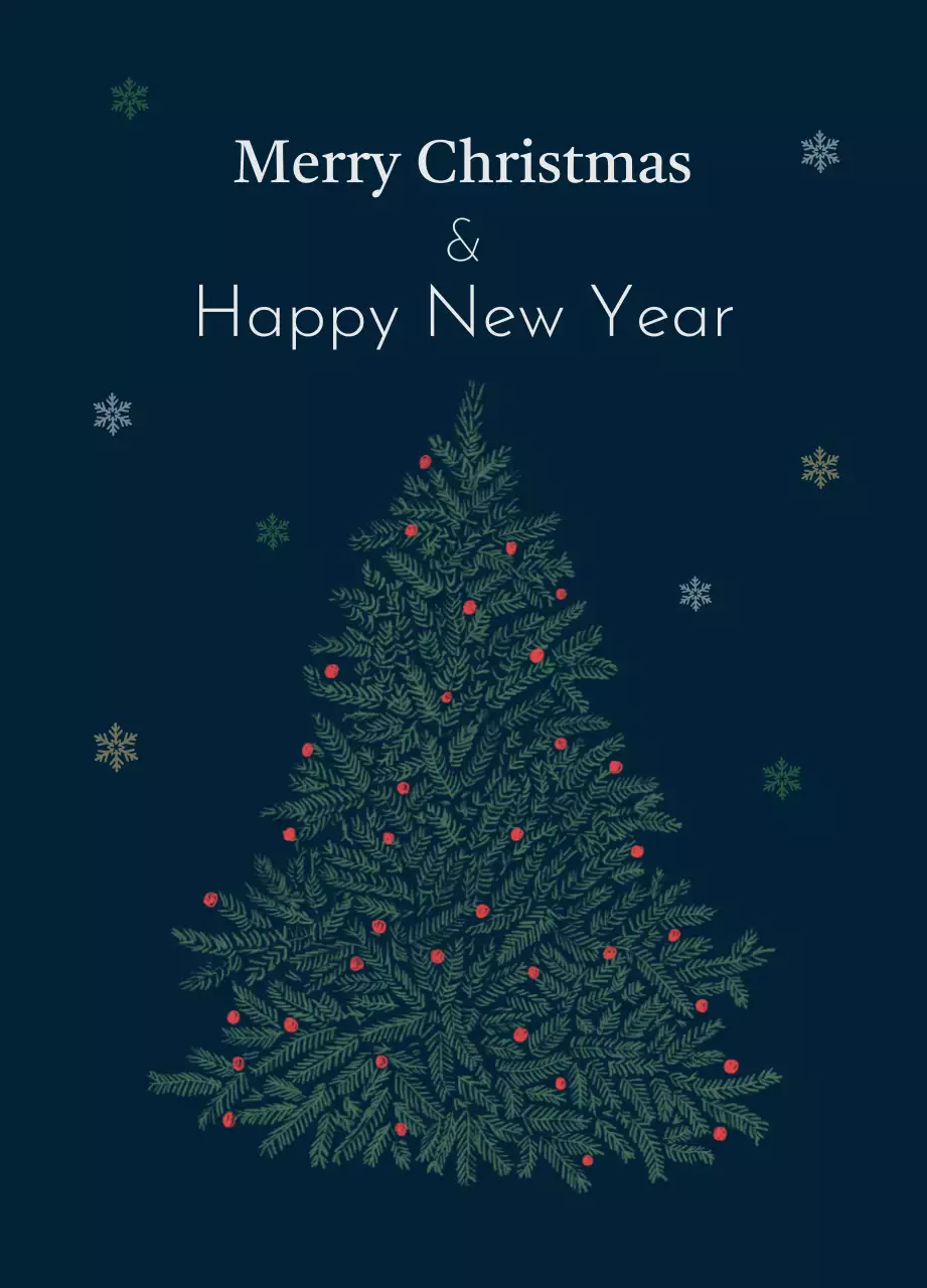 남색 클래식 크리스마스 카드