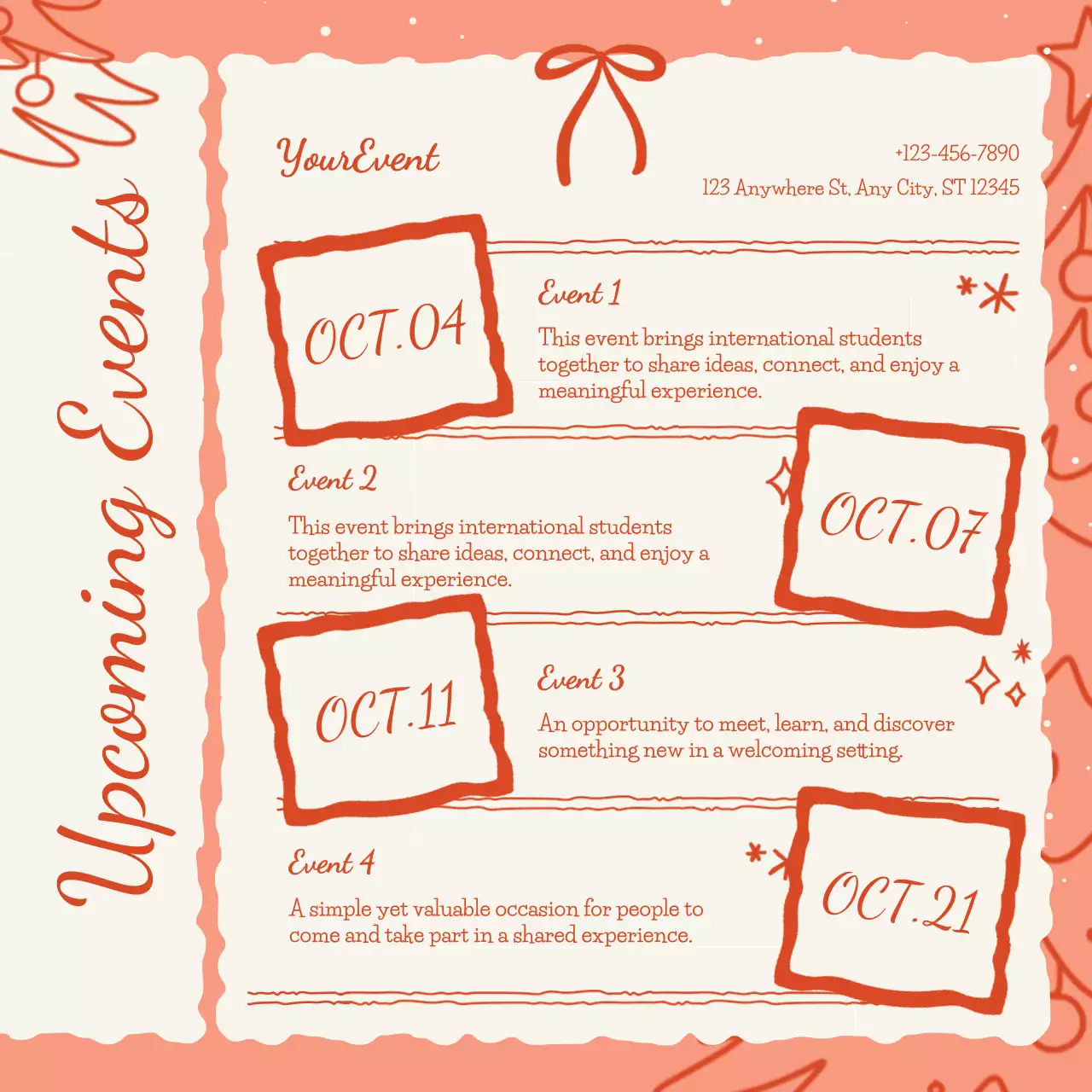 Orange Cheerful Christmas Event Announcement Instagram Post