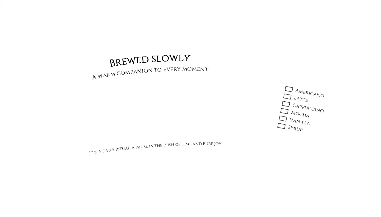 흰색 미니멀 커피 메뉴판