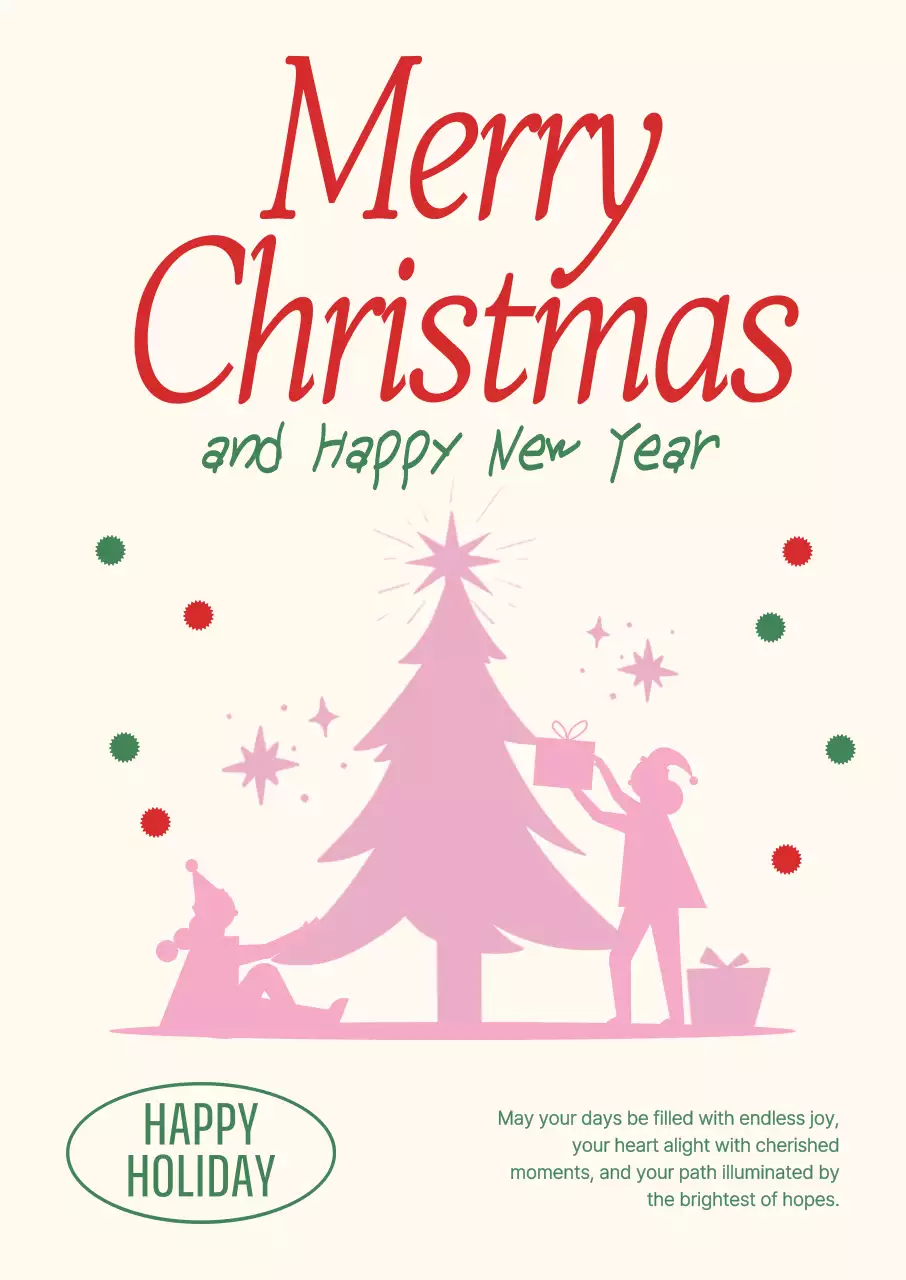 핑크 심플 크리스마스 카드