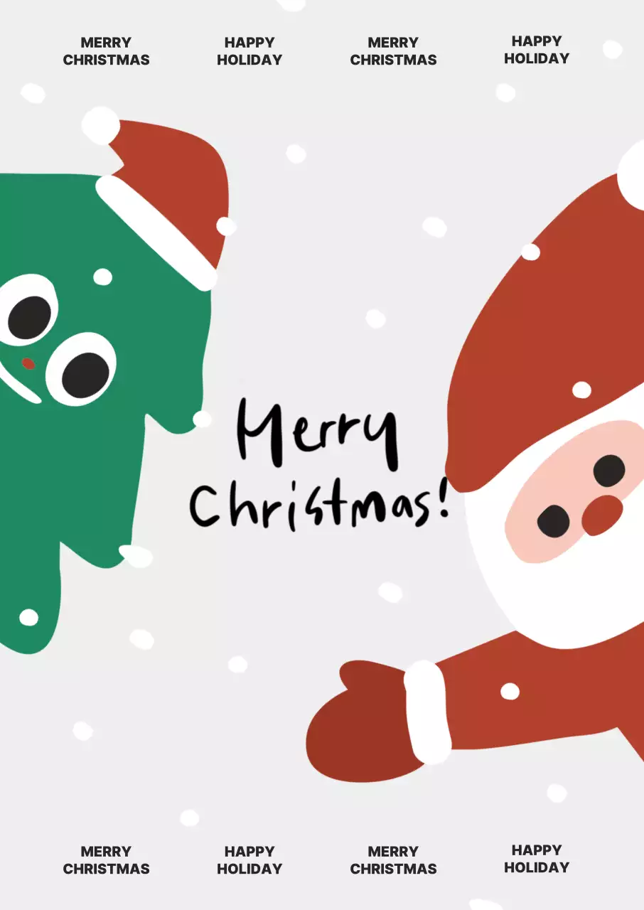 흰색 아기자기한 크리스마스 엽서