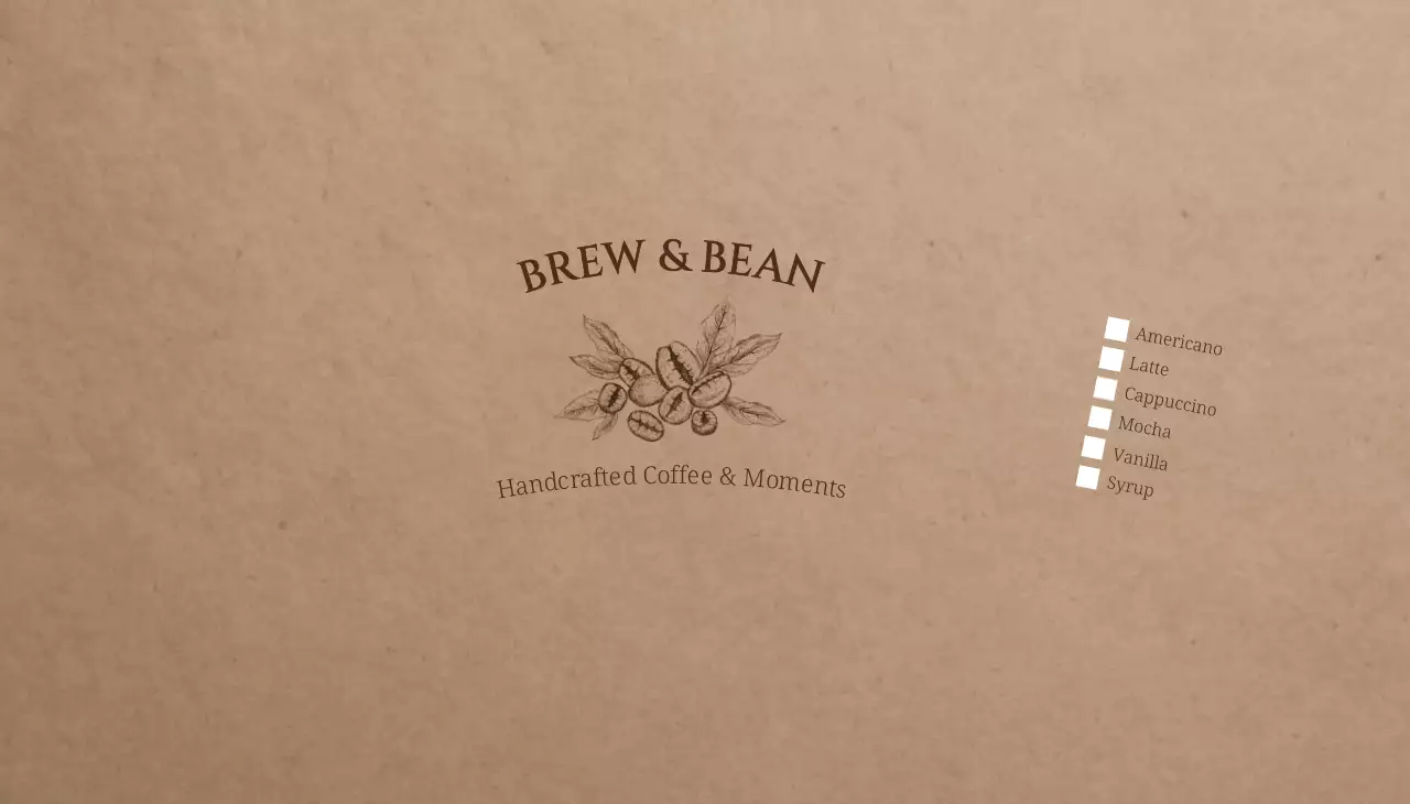 갈색 빈티지 커피 메뉴판 광고