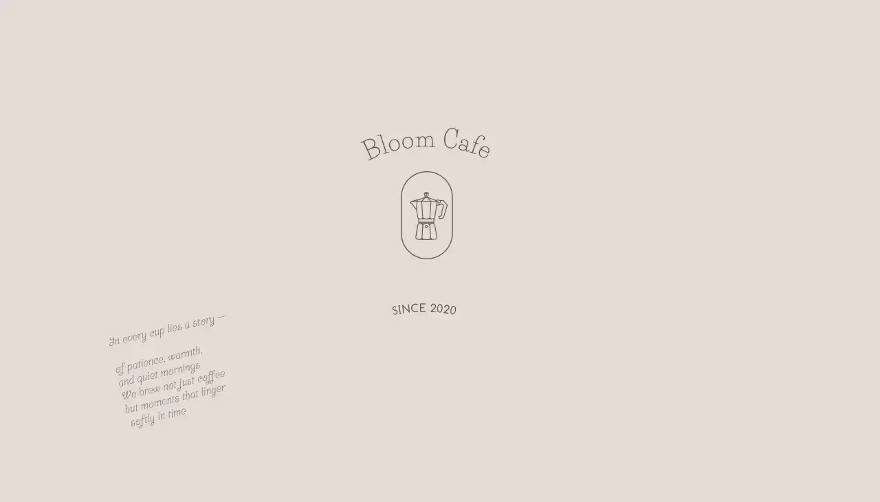 베이지 미니멀 카페 로고