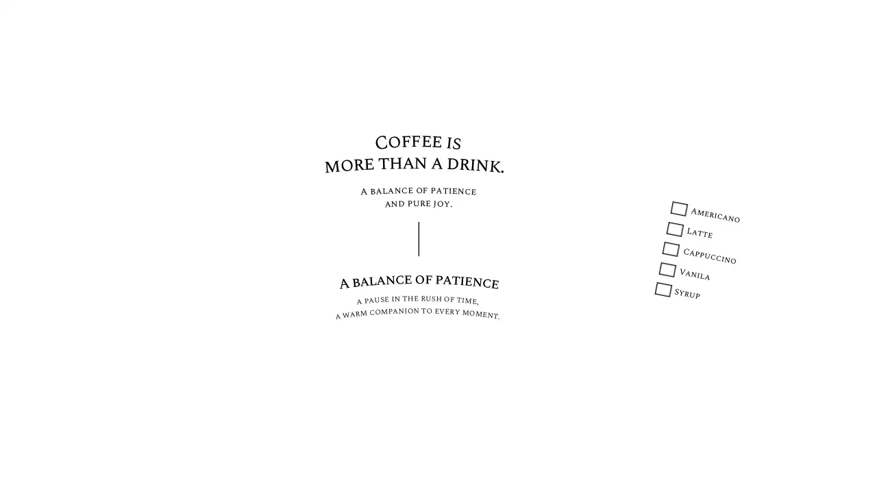 흰색 미니멀 커피 메뉴판